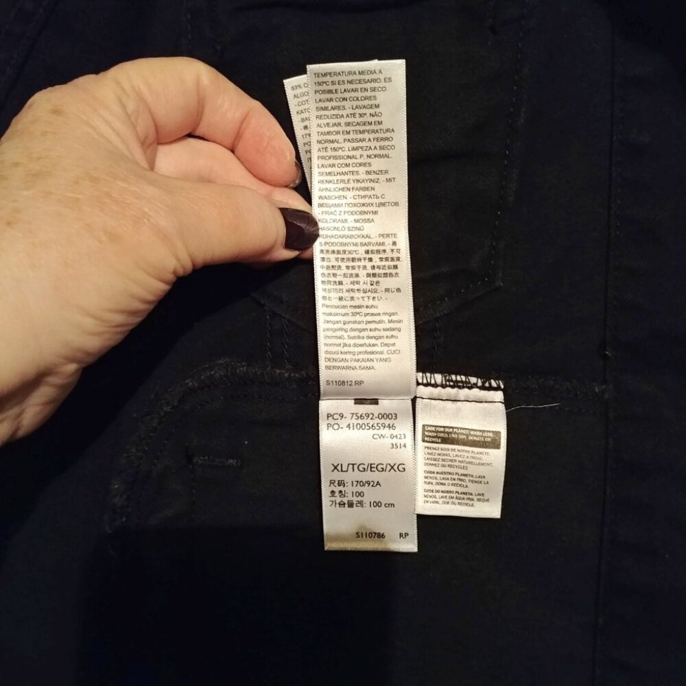 Levi's Black Hybrid Denim Hoodie Original Trucker Jacket Size XL - Picture 12 of 14